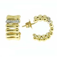 Ohrringe Chimento Dame Bamboo in Gelbgold Diamante 0.07 Ct 1O05894B12000 - 1O05894B12000